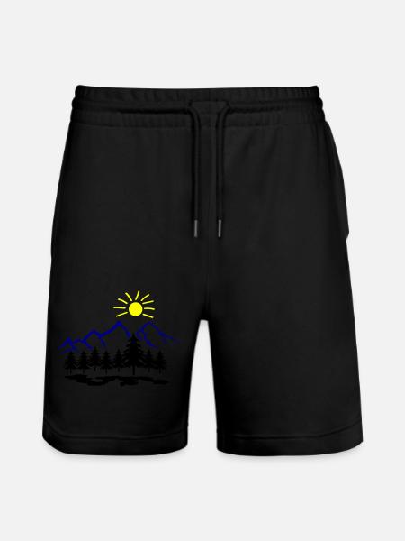 Nature Mountains - Stanley/Stella Trainer Unisex Organic Jogging Shorts - black