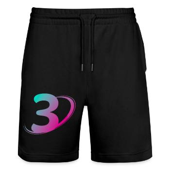 Numéro 3 multicolore - Short de jogging bio TRAINER Stanley/Stella unisexe - noir - Devant - Nik (191cm) & Marisol (170cm)