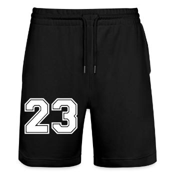23 - Stanley/Stella Unisex Bio Joggingshorts Trainer  - Schwarz - Vorne - Nik (191cm) & Marisol (170cm)