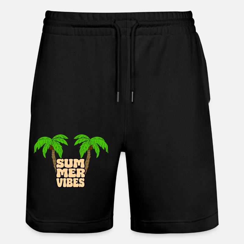 palmen summervibes - Stanley/Stella Unisex Bio Joggingshorts Trainer  - Schwarz