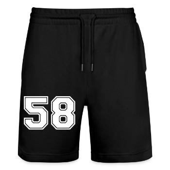 58 - Stanley/Stella Trainer Unisex Organic Jogging Shorts - black - Front - Nik (191cm) & Marisol (170cm)
