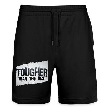 stärker als die anderen - Stanley/Stella Unisex Bio Joggingshorts Trainer  - Schwarz - Vorne - Nik (191cm) & Marisol (170cm)