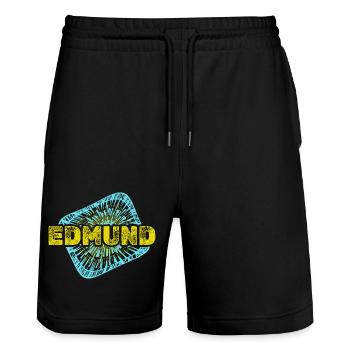Gift for Edmund - Stanley/Stella Trainer Unisex Organic Jogging Shorts - black - Front - Nik (191cm) & Marisol (170cm)