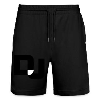 DJ Letters Party Music Fun Text Logo Lettering - Stanley/Stella Trainer Unisex Organic Jogging Shorts - black - Front - Nik (191cm) & Marisol (170cm)