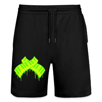 Graffiti Drop Touches de piano DJ Instrument de musique - Short de jogging bio TRAINER Stanley/Stella unisexe - noir - Devant - Nik (191cm) & Marisol (170cm)
