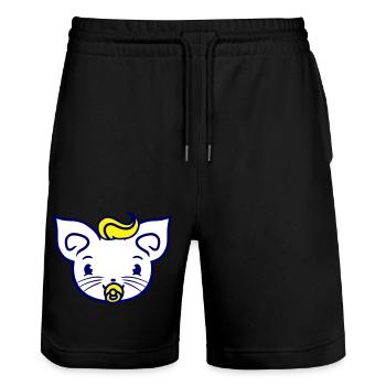 Baby Cat Cute Pacifier Kitten Child Face - Stanley/Stella Trainer Unisex Organic Jogging Shorts - black - Front - Nik (191cm) & Marisol (170cm)