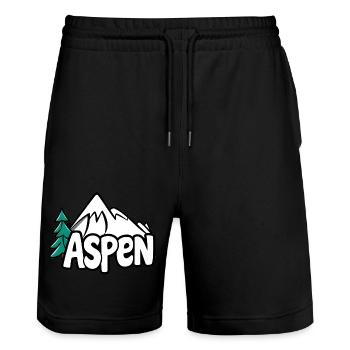 Aspen Colorado USA - Stanley/Stella Unisex Bio Joggingshorts Trainer  - Schwarz - Vorne - Nik (191cm) & Marisol (170cm)