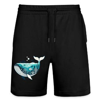Wal - Stanley/Stella Unisex Bio Joggingshorts Trainer  - Schwarz - Vorne - Nik (191cm) & Marisol (170cm)