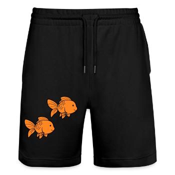 Poisson Poisson Rouge - Short de jogging bio TRAINER Stanley/Stella unisexe - noir - Devant - Nik (191cm) & Marisol (170cm)