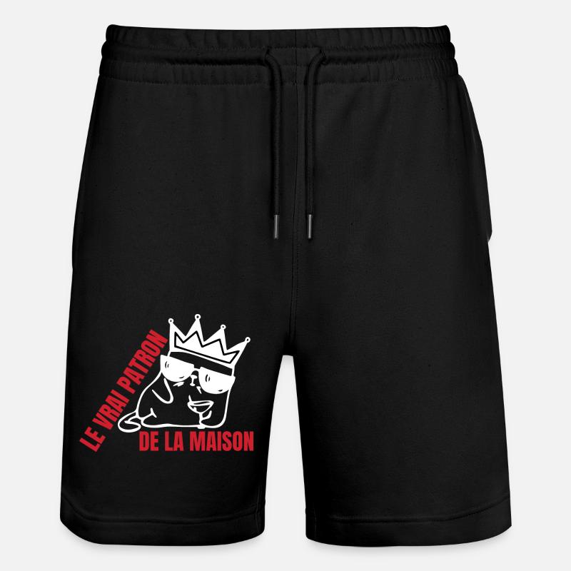Echter Katzenhaus-Chef - Stanley/Stella Unisex Bio Joggingshorts Trainer  - Schwarz