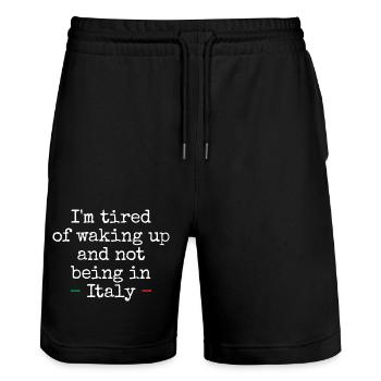 Italie Italia – pour les amoureux de l’Italie - Short de jogging bio TRAINER Stanley/Stella unisexe - noir - Devant - Nik (191cm) & Marisol (170cm)