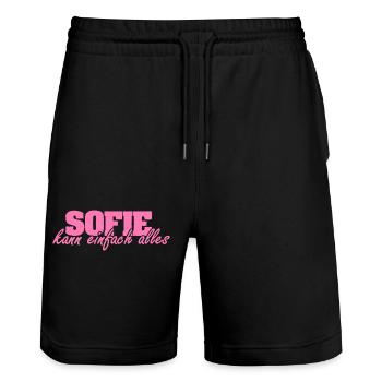 Mme Sofie - Short de jogging bio TRAINER Stanley/Stella unisexe - noir - Devant - Nik (191cm) & Marisol (170cm)