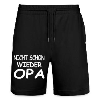 Opa - Stanley/Stella Unisex Bio Joggingshorts Trainer  - Schwarz - Vorne - Nik (191cm) & Marisol (170cm)