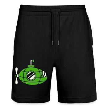 U-Boot Unterseeboot Tauchgang Tauchboot Kapitän - Stanley/Stella Unisex Bio Joggingshorts Trainer  - Schwarz - Vorne - Nik (191cm) & Marisol (170cm)