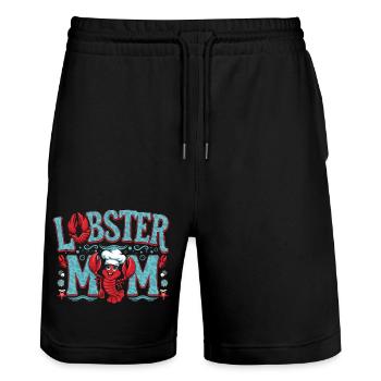 Lobster Mom 6 - Stanley/Stella Unisex Bio Joggingshorts Trainer  - Schwarz - Vorne - Nik (191cm) & Marisol (170cm)
