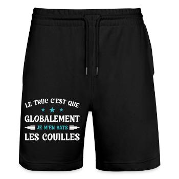 The thing is that I don't give a damn - Stanley/Stella Trainer Unisex Organic Jogging Shorts - black - Front - Nik (191cm) & Marisol (170cm)