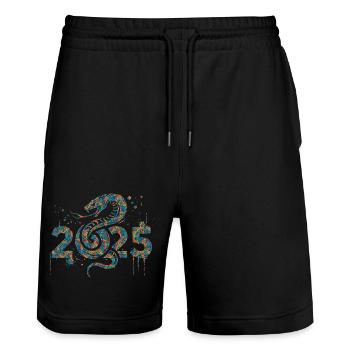 Fantasy Drache Anime Drachenkopf Mythos Reptilienschlange - Stanley/Stella Unisex Bio Joggingshorts Trainer  - Schwarz - Vorne - Nik (191cm) & Marisol (170cm)