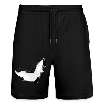 (VAE) Emirate Landkarte umrahmt echten Fußball - Stanley/Stella Unisex Bio Joggingshorts Trainer  - Schwarz - Vorne - Nik (191cm) & Marisol (170cm)
