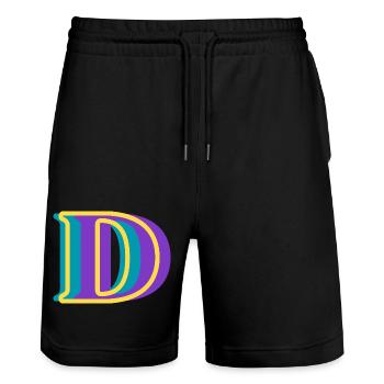 Mehrfarbiger Buchstabe d – originelle Geschenkidee - Stanley/Stella Unisex Bio Joggingshorts Trainer  - Schwarz - Vorne - Nik (191cm) & Marisol (170cm)