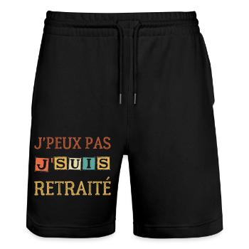 I Can't Humor T-Shirt I'm Retired - Stanley/Stella Trainer Unisex Organic Jogging Shorts - black - Front - Nik (191cm) & Marisol (170cm)