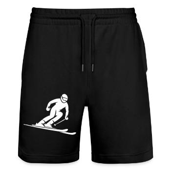 ski fahrer - Stanley/Stella Unisex Bio Joggingshorts Trainer  - Schwarz - Vorne - Nik (191cm) & Marisol (170cm)