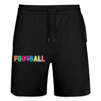 Football Colors - Football Lover Gift - Stanley/Stella Trainer Unisex Organic Jogging Shorts - black - Front - Nik (191cm) & Marisol (170cm)