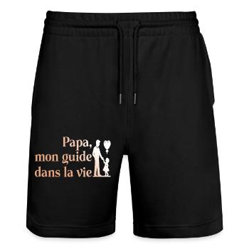 Daddy Santa Papuan Humor Joke Gift 3 - Stanley/Stella Trainer Unisex Organic Jogging Shorts - black - Front - Nik (191cm) & Marisol (170cm)