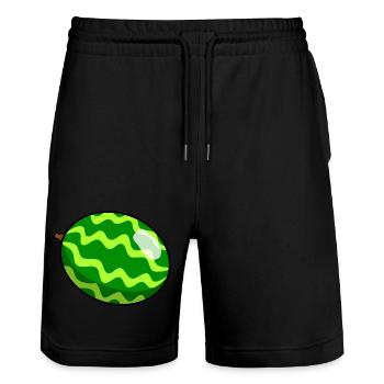 Melone - Stanley/Stella Unisex Bio Joggingshorts Trainer  - Schwarz - Vorne - Nik (191cm) & Marisol (170cm)