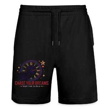 dreams - Short de jogging bio TRAINER Stanley/Stella unisexe - noir - Devant - Nik (191cm) & Marisol (170cm)