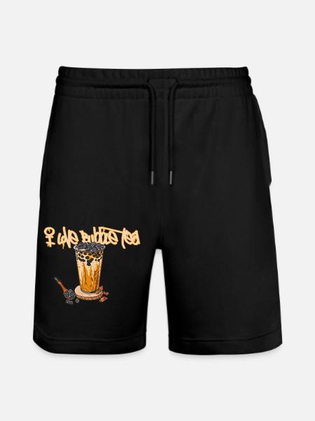 Bubble Tea // Illustration - Stanley/Stella Trainer Unisex Organic Jogging Shorts - black