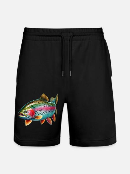 Regenbogenforelle - Stanley/Stella Unisex Bio Joggingshorts Trainer  - Schwarz