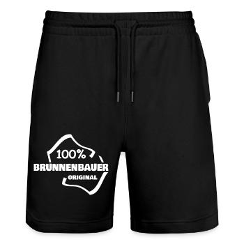 Occupation Well Builder - Stanley/Stella Trainer Unisex Organic Jogging Shorts - black - Front - Nik (191cm) & Marisol (170cm)