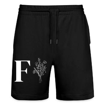 Minimalist flowers - Stanley/Stella Trainer Unisex Organic Jogging Shorts - black - Front - Nik (191cm) & Marisol (170cm)