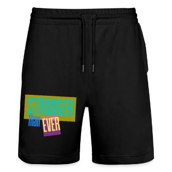 Stronger than ever - Stanley/Stella Unisex Bio Joggingshorts Trainer  - Schwarz - Vorne - Nik (191cm) & Marisol (170cm)