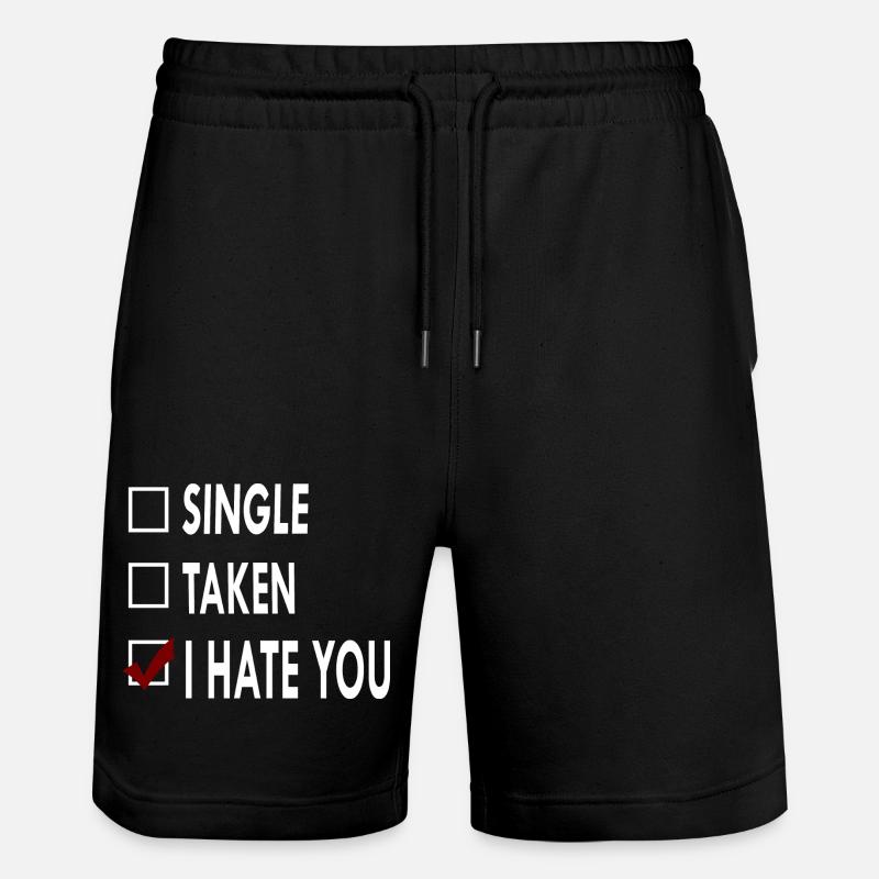 SINGLE HATE - Short de jogging bio TRAINER Stanley/Stella unisexe - noir