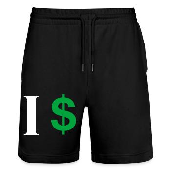 Lettre i dollar - Short de jogging bio TRAINER Stanley/Stella unisexe - noir - Devant - Nik (191cm) & Marisol (170cm)