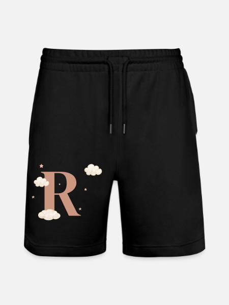 Letter r clouds stars - Stanley/Stella Trainer Unisex Organic Jogging Shorts - black