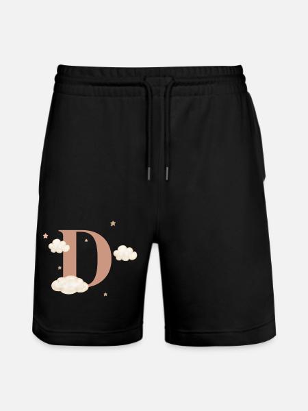 Letter d clouds stars - Stanley/Stella Trainer Unisex Organic Jogging Shorts - black