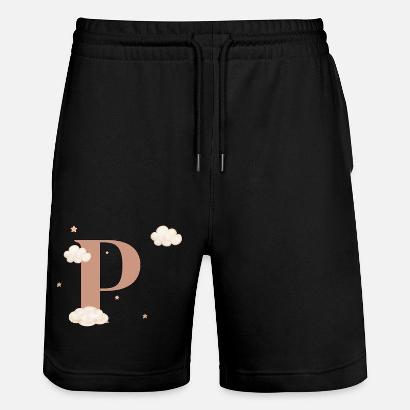 Lettre p nuages étoiles - Short de jogging bio TRAINER Stanley/Stella unisexe - noir