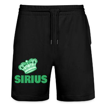 Gift for Sirius - Stanley/Stella Trainer Unisex Organic Jogging Shorts - black - Front - Nik (191cm) & Marisol (170cm)