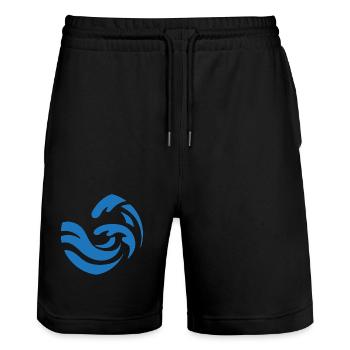 Conception simple de vague bleue - Short de jogging bio TRAINER Stanley/Stella unisexe - noir - Devant - Nik (191cm) & Marisol (170cm)