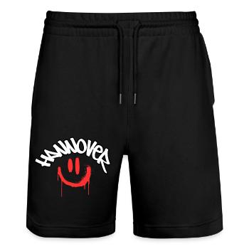 Hannover Graffiti Tag - Stanley/Stella Unisex Bio Joggingshorts Trainer  - Schwarz - Vorne - Nik (191cm) & Marisol (170cm)