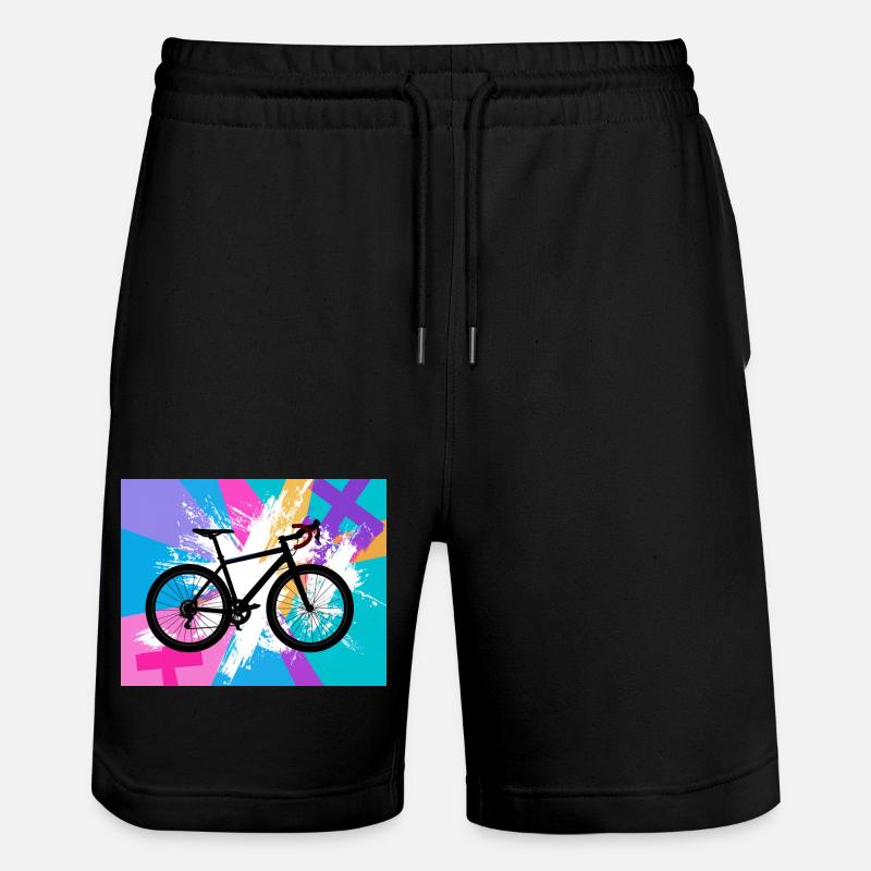 illustration,VTT,vélo de route,graffiti,rose - Short de jogging bio TRAINER Stanley/Stella unisexe - noir