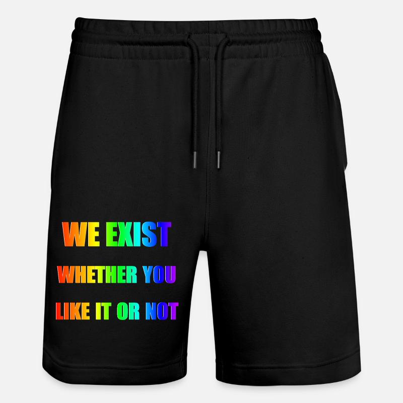 We Exist - Dégradé arc-en-ciel - Short de jogging bio TRAINER Stanley/Stella unisexe - noir