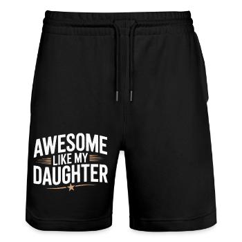Génial comme ma fille Fête des pères Famille drôle - Short de jogging bio TRAINER Stanley/Stella unisexe - noir - Devant - Nik (191cm) & Marisol (170cm)