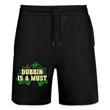 Dubbin est un Must - Short de jogging bio TRAINER Stanley/Stella unisexe - noir - Devant - Nik (191cm) & Marisol (170cm)