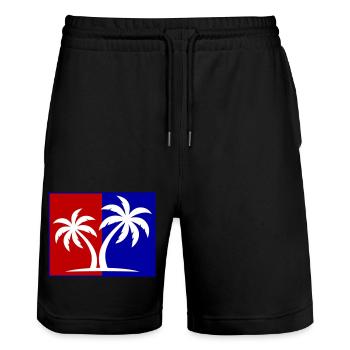 Symbole du palmier - Short de jogging bio TRAINER Stanley/Stella unisexe - noir - Devant - Nik (191cm) & Marisol (170cm)