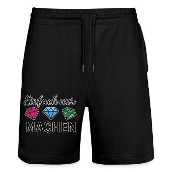 Fais-le - Short de jogging bio TRAINER Stanley/Stella unisexe - noir - Devant - Nik (191cm) & Marisol (170cm)