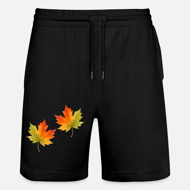Feuille d’érable Feuille Aquarelle 2 - Short de jogging bio TRAINER Stanley/Stella unisexe - noir