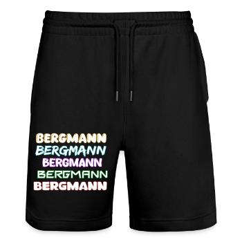 Job Bergmann - Stanley/Stella Unisex Bio Joggingshorts Trainer  - Schwarz - Vorne - Nik (191cm) & Marisol (170cm)